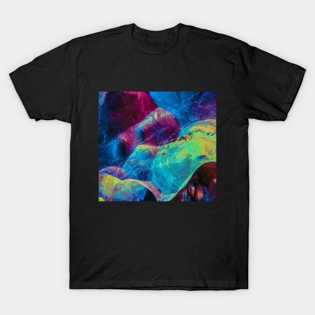 A dog face in multi colored abstract T-Shirt by kall3bu